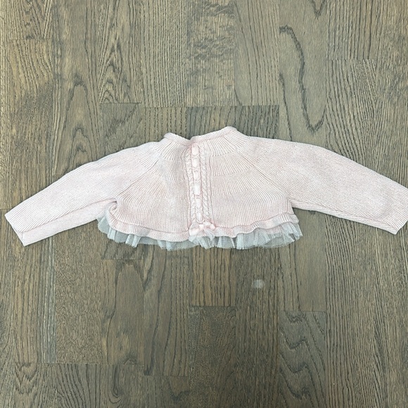 MAYORAL Pink Cardigan with tulle Ruffles and Bow - Picture 3 of 5